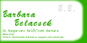 barbara belacsek business card